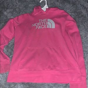 Pink north face sweatshirt
